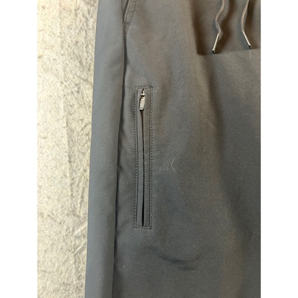 London Fog Supply Mens Black Athletic Drawstring Pants Zipper Pocket Size Medium - Picture 6 of 6